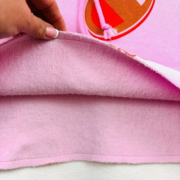 Champion Pink/Brown Thick Reverse Weave Cropped Pullover Hoodie Sweatshirt (M) - Picture 9 of 15